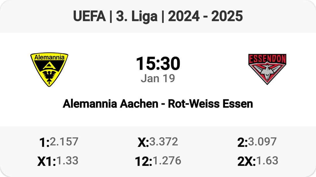 Alemannia Aachen vs Rot-Weiss Essen Showdown! ⚽️