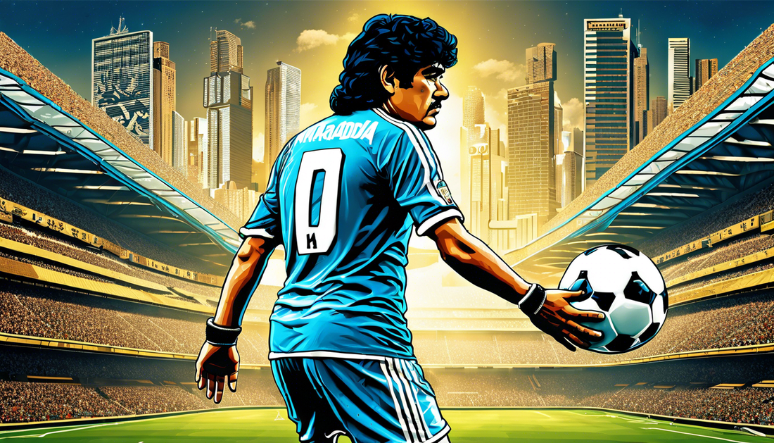 Diego Maradona's Spectacular Free Kick in a Cyberpunk World!