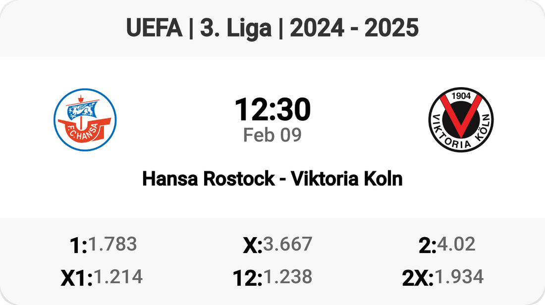 Hansa Rostock Faces Viktoria Koln in Thrilling 3. Liga Clash!