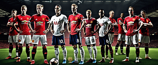 Manchester United and Tottenham players in action during a match.