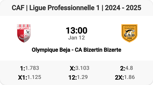 Exciting Clash: Olympique Beja vs CA Bizertin!