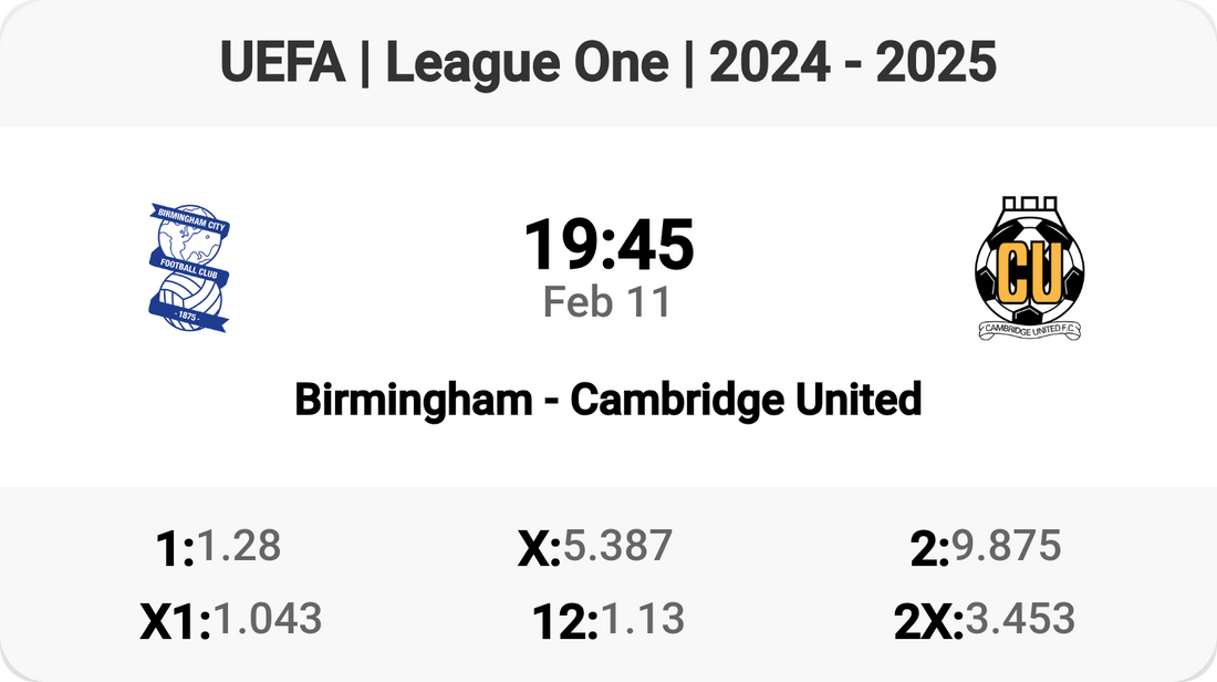 Birmingham vs Cambridge United - Exciting League One Clash!