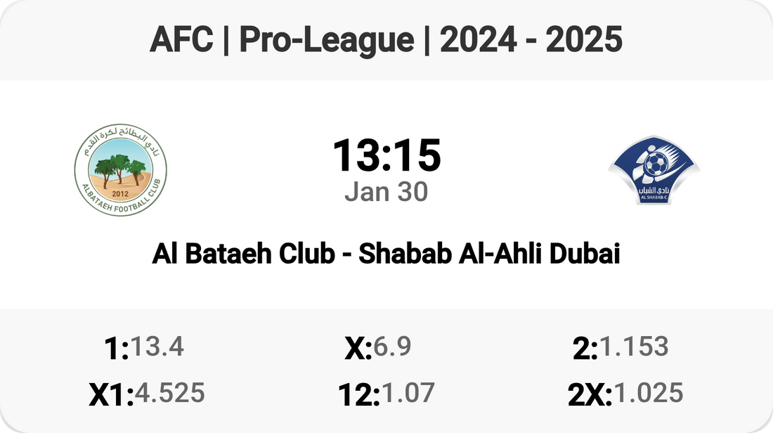 Al Bataeh Club vs Shabab Al-Ahli Dubai - Clash of Titans!