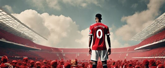 Marcus Rashford scoring during a match for Manchester United.