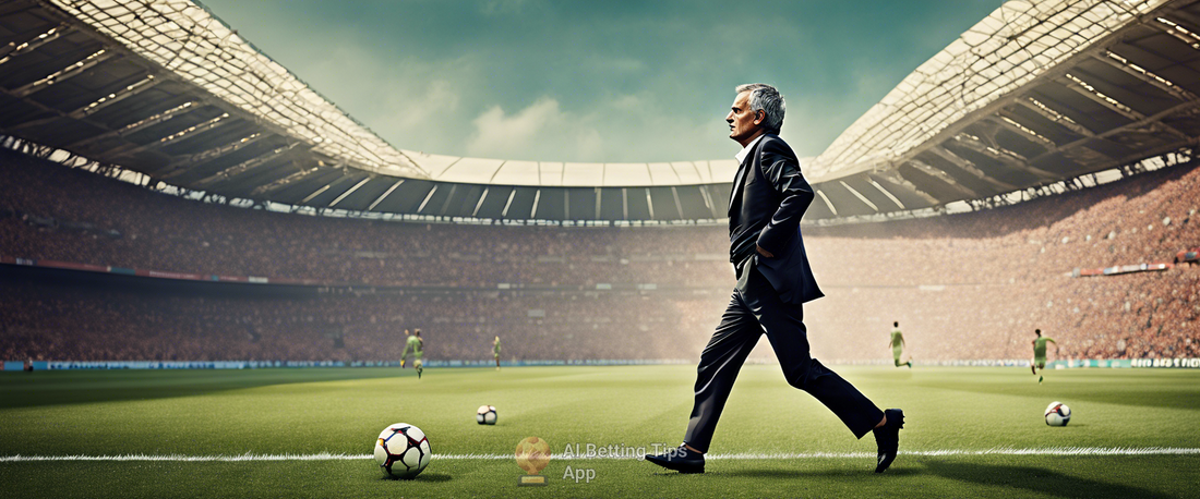 Jose Mourinho celebrating on the pitch after a match.