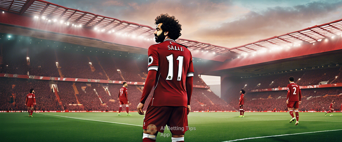 Mohamed Salah celebrating a goal showcasing his importance to Liverpool.