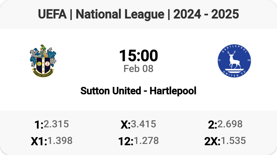 Sutton United vs Hartlepool: Epic National League Clash!