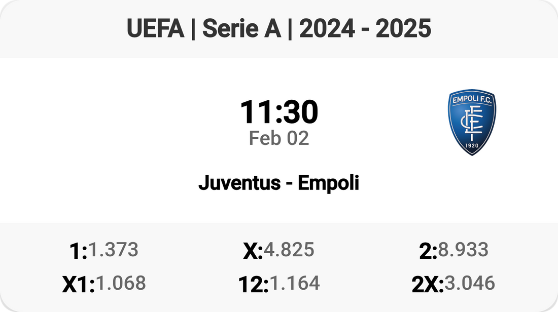 Juventus vs Empoli: Clash of Titans!