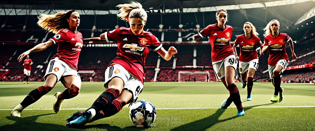 Elisabeth Terland celebrating after scoring for Manchester United Women against Tottenham.