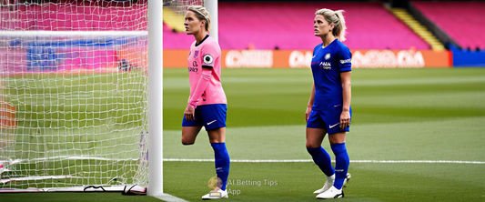 Millie Bright celebrating Chelsea's WSL victory against Arsenal with Emma Hayes in the background.