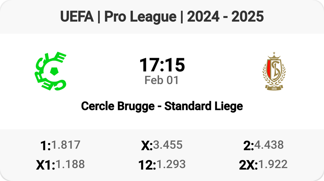 Cercle Brugge vs Standard Liege: Epic Clash Tomorrow!