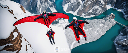 Peter Salzmann's record wingsuit jump designed by Red Bull engineers.