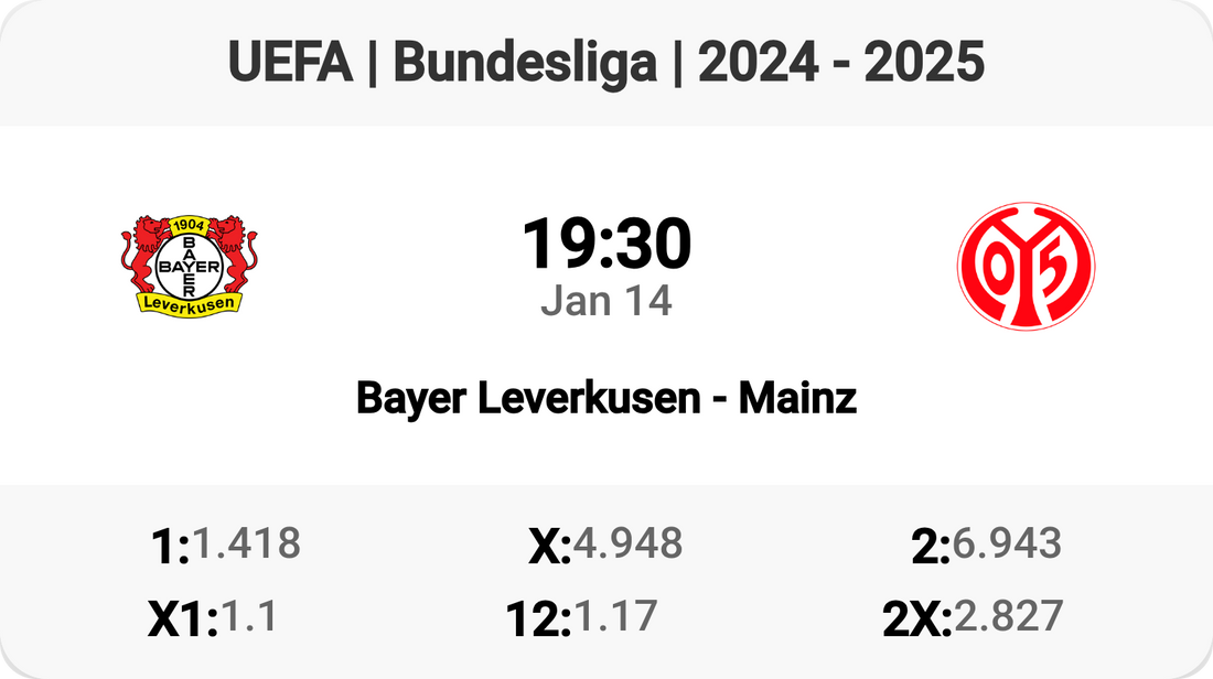 Bayer Leverkusen Takes on Mainz! 🏟️⚽