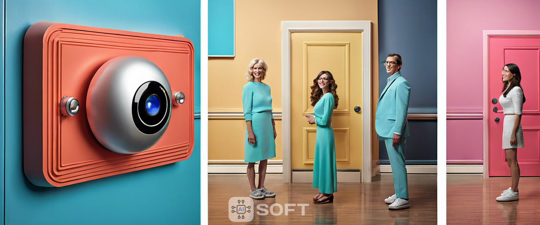 Giant Ring video doorbell on display at CES with a photo booth feature.