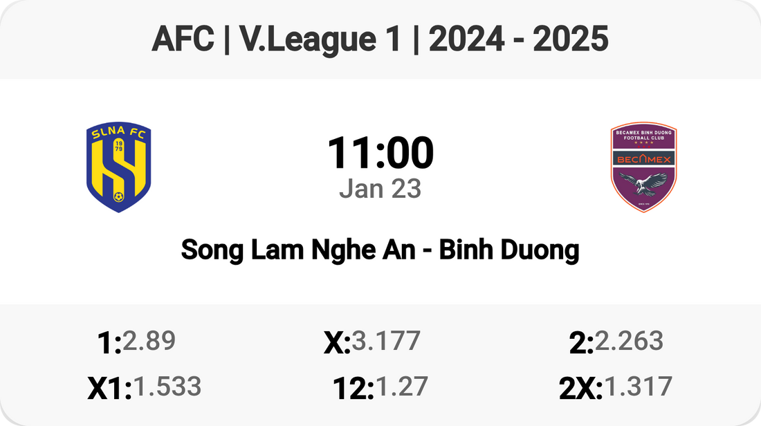 Excitement in V.League 1: Song Lam Nghe An vs Binh Duong!