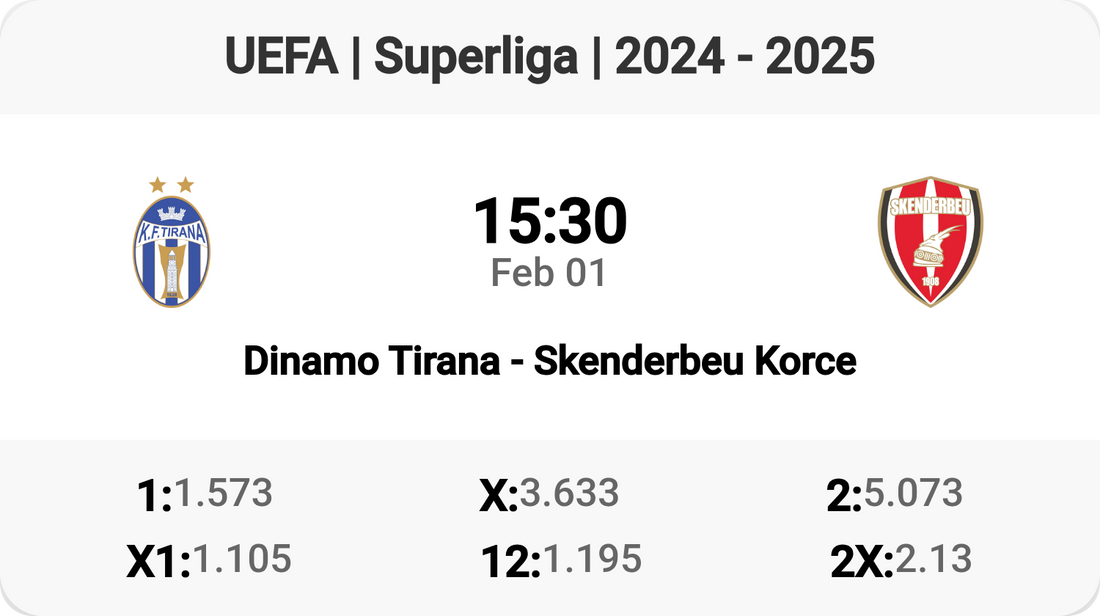 Exciting Showdown: Dinamo Tirana vs Skenderbeu Korce!