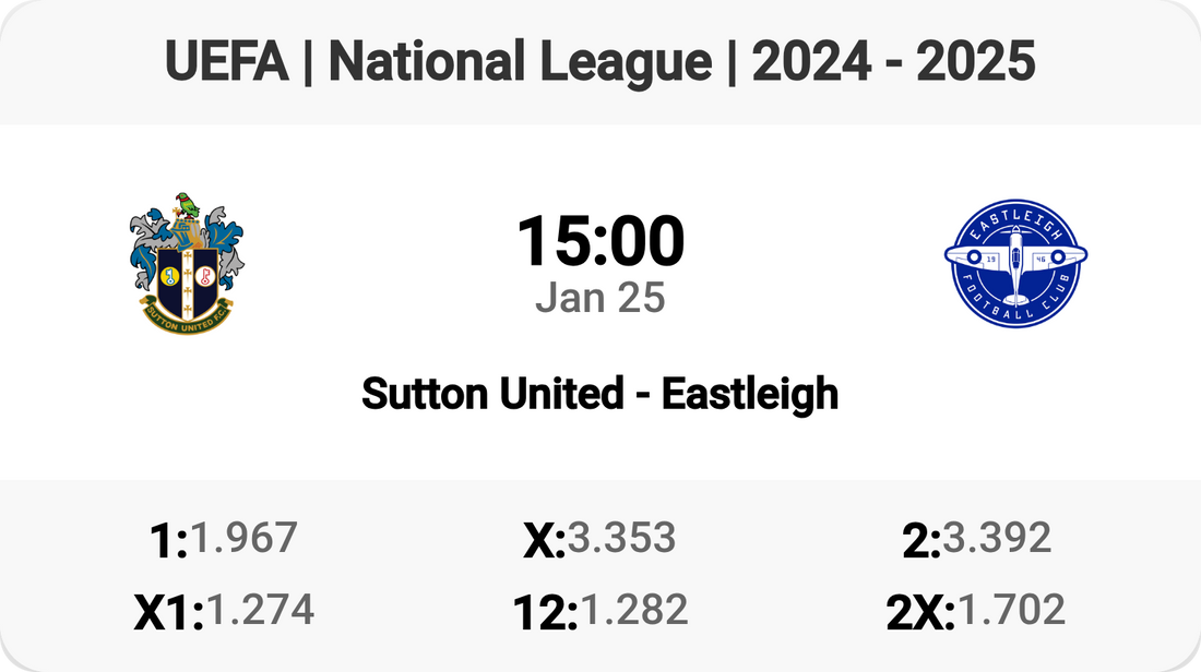 Sutton United vs Eastleigh: Clash of the Titans!