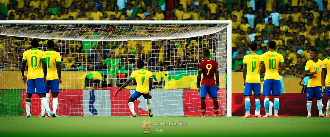 Vinicius Jr misses a penalty during Brazil's match against Venezuela.