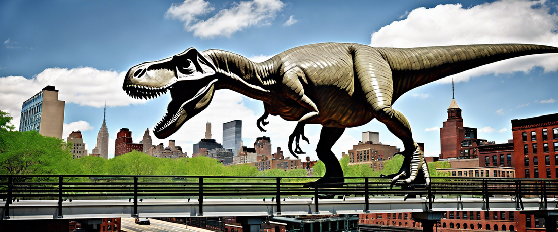 16-foot T-Rex-sized pigeon statue by Iván Argote in NYC