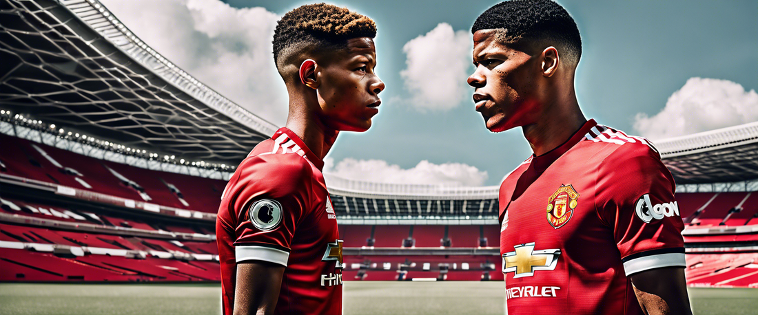 Erik ten Hag and Marcus Rashford during training ahead of Community Shield.