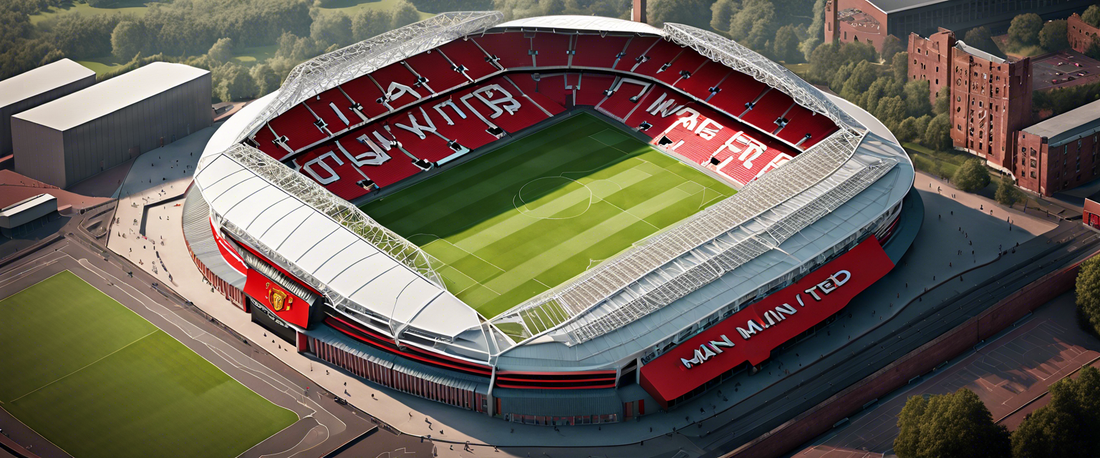 Concept design of Manchester United's new 100,000 capacity stadium near Old Trafford.