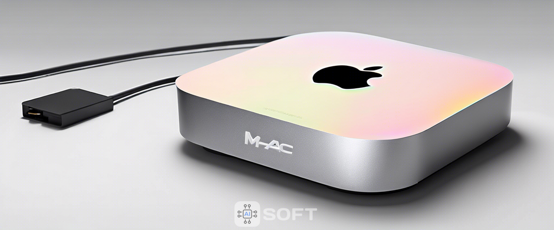 Illustration of Mac Mini with power button concept and creative designs by Gijs Raggers.