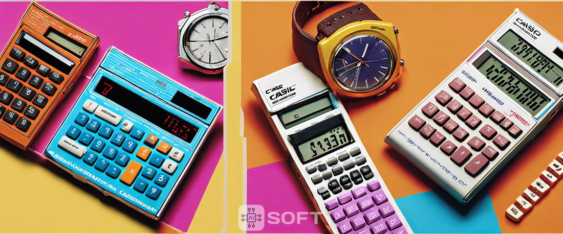 Casio calculator watch styled after the 1972 Mini with LCD display.