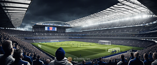 Tottenham Hotspur stadium featuring NFL branding.