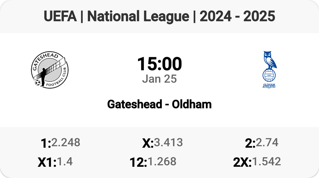 Epic Clash: Gateshead vs Oldham Tomorrow!