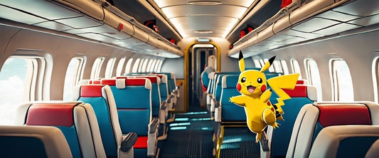 Pokémon-themed in-flight safety video by ANA with animated characters.