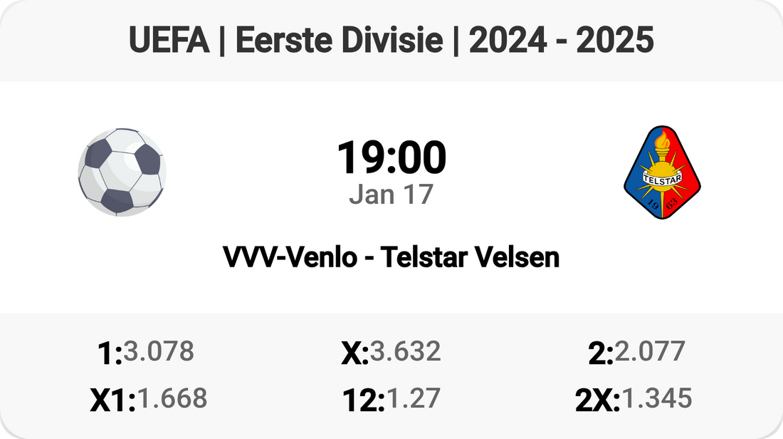 Match Preview: VVV-Venlo vs Telstar Velsen! ⚽️🔥