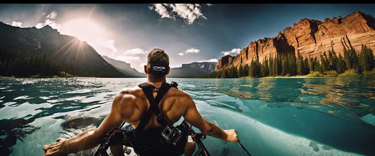 GoPro logo with a background representing workforce restructuring.