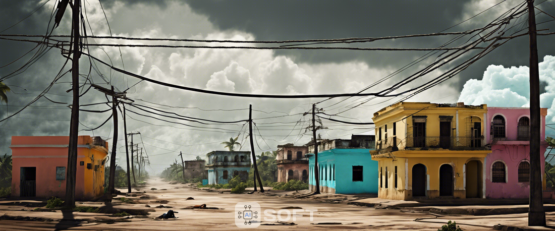 Image of Hurricane Rafael impacting Cuba's power grid.