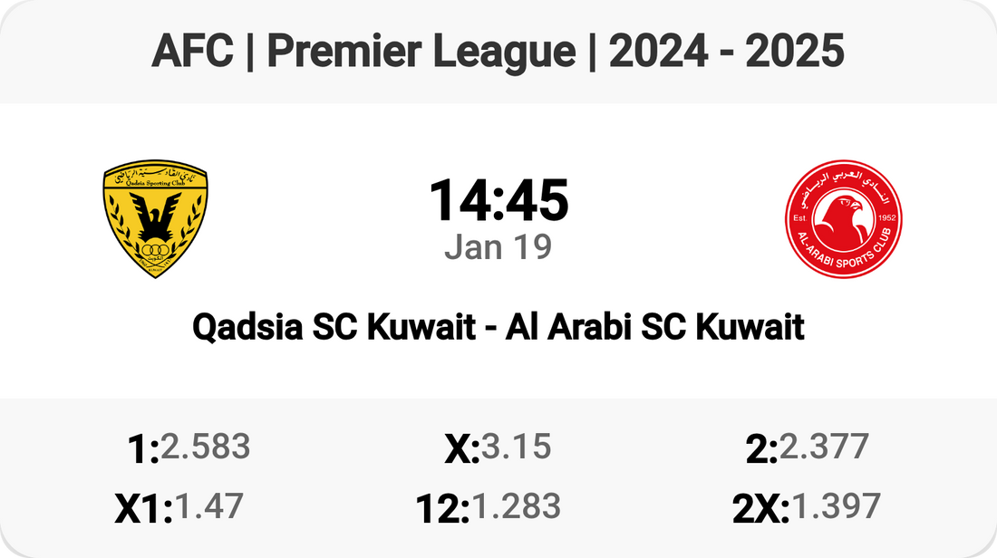 Epic Clash: Qadsia SC vs Al Arabi SC!