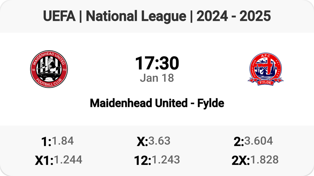 Exciting Clash: Maidenhead United vs Fylde Tomorrow!