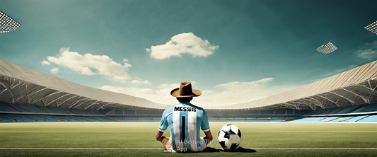 Lionel Messi celebrating his hat-trick for Argentina against Bolivia.