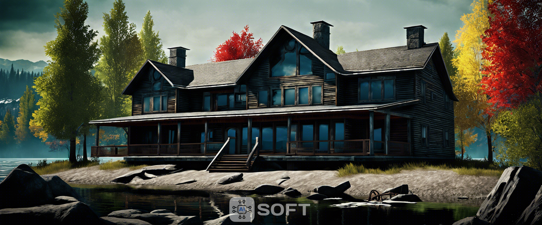 A hauntingly beautiful scene from The Lake House DLC in Alan Wake 2.