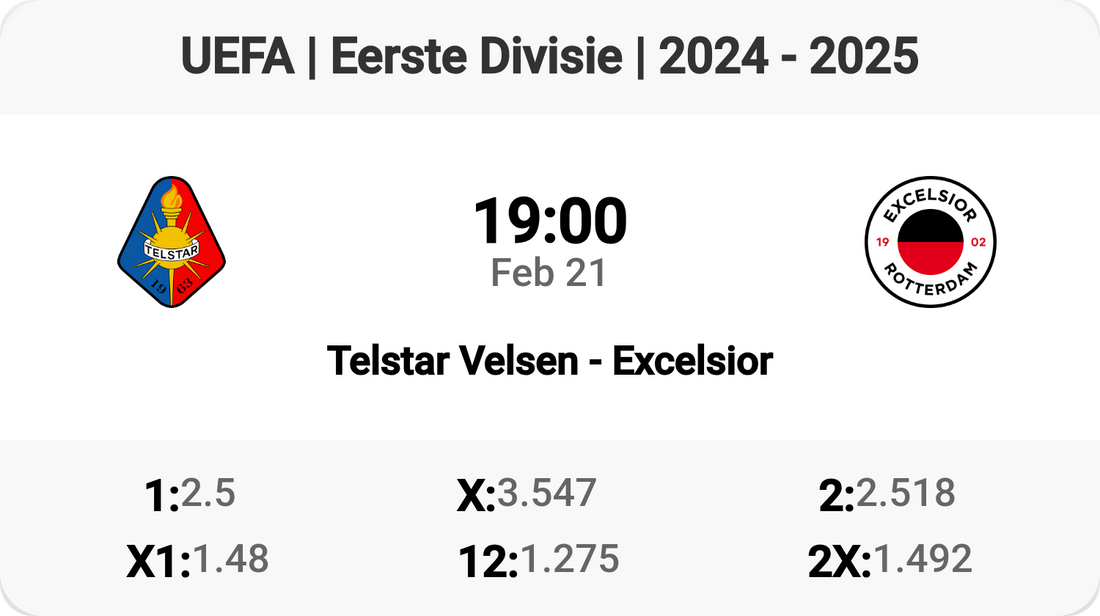 Telstar Velsen vs Excelsior: Clash of Titans!