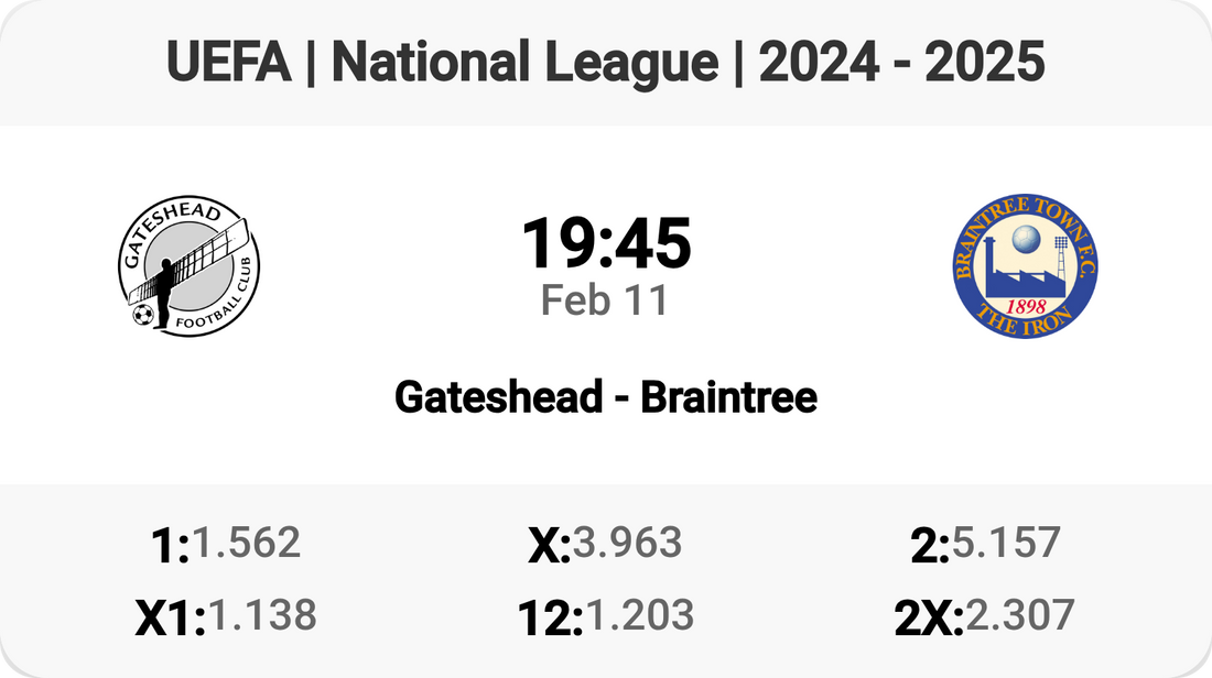 Gateshead vs Braintree: National League Showdown!