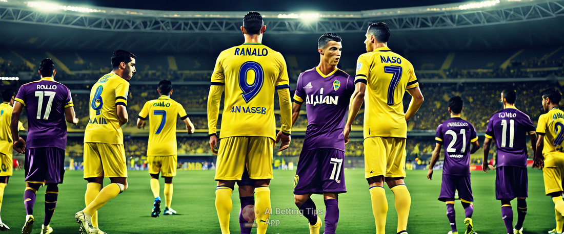 Cristiano Ronaldo celebrating a goal during the AFC Champions League match.