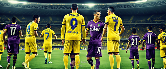 Cristiano Ronaldo celebrating a goal during the AFC Champions League match.