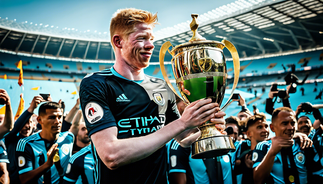 🏆 Kevin De Bruyne's Epic Trophy Moment! 🌄