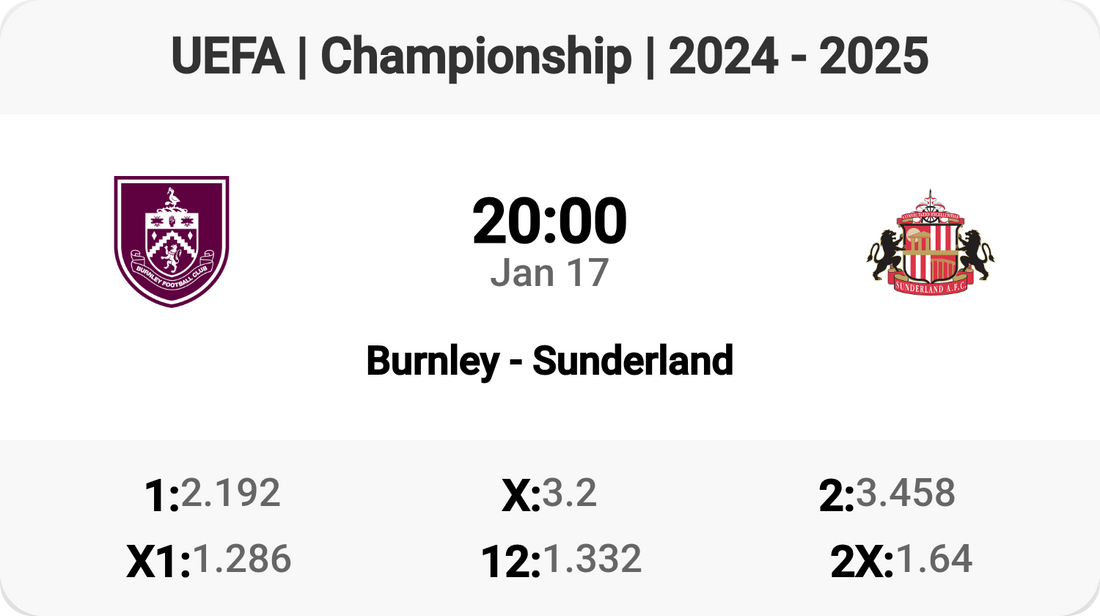 Epic Championship Clash: Burnley vs Sunderland Tomorrow! 🎉