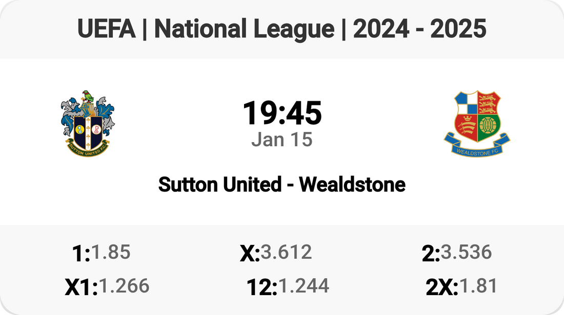 Epic Showdown: Sutton United vs Wealdstone! ⚽️🔥