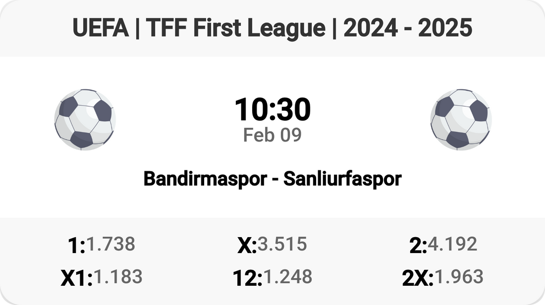 Exciting Clash: Bandirmaspor vs Sanliurfaspor!