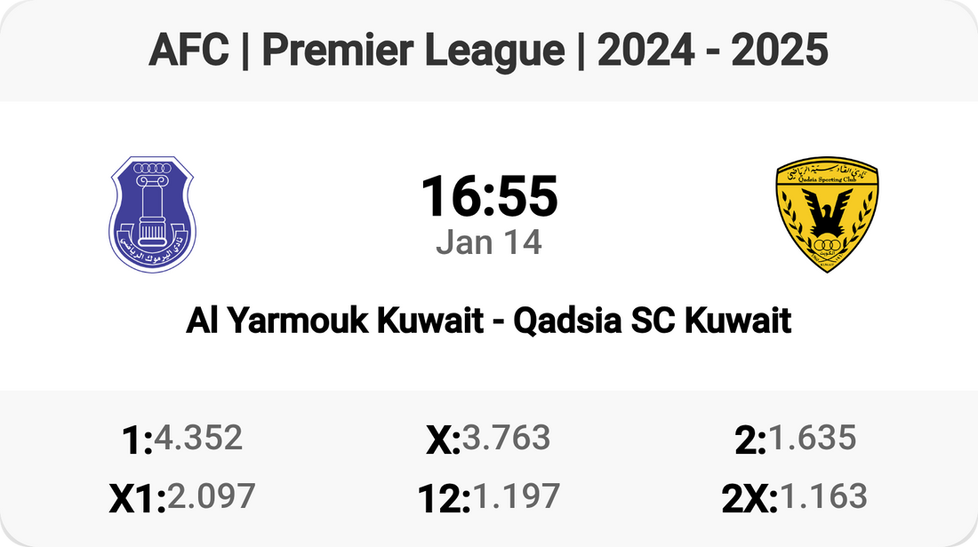 Al Yarmouk vs Qadsia SC: Premier League Showdown!